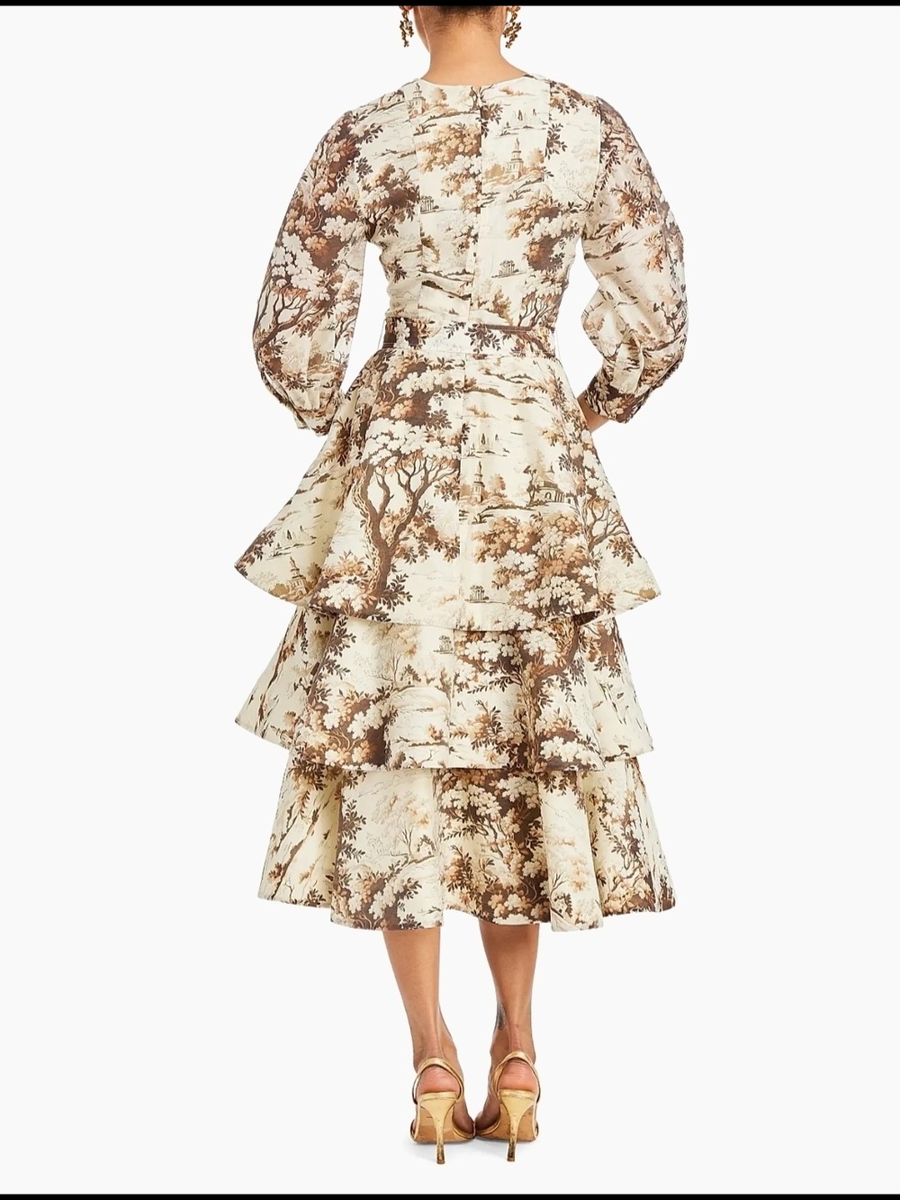 Mestiza Rhonda  Midi Convertable Dress in Cream and Brown - Picture 6 of 12